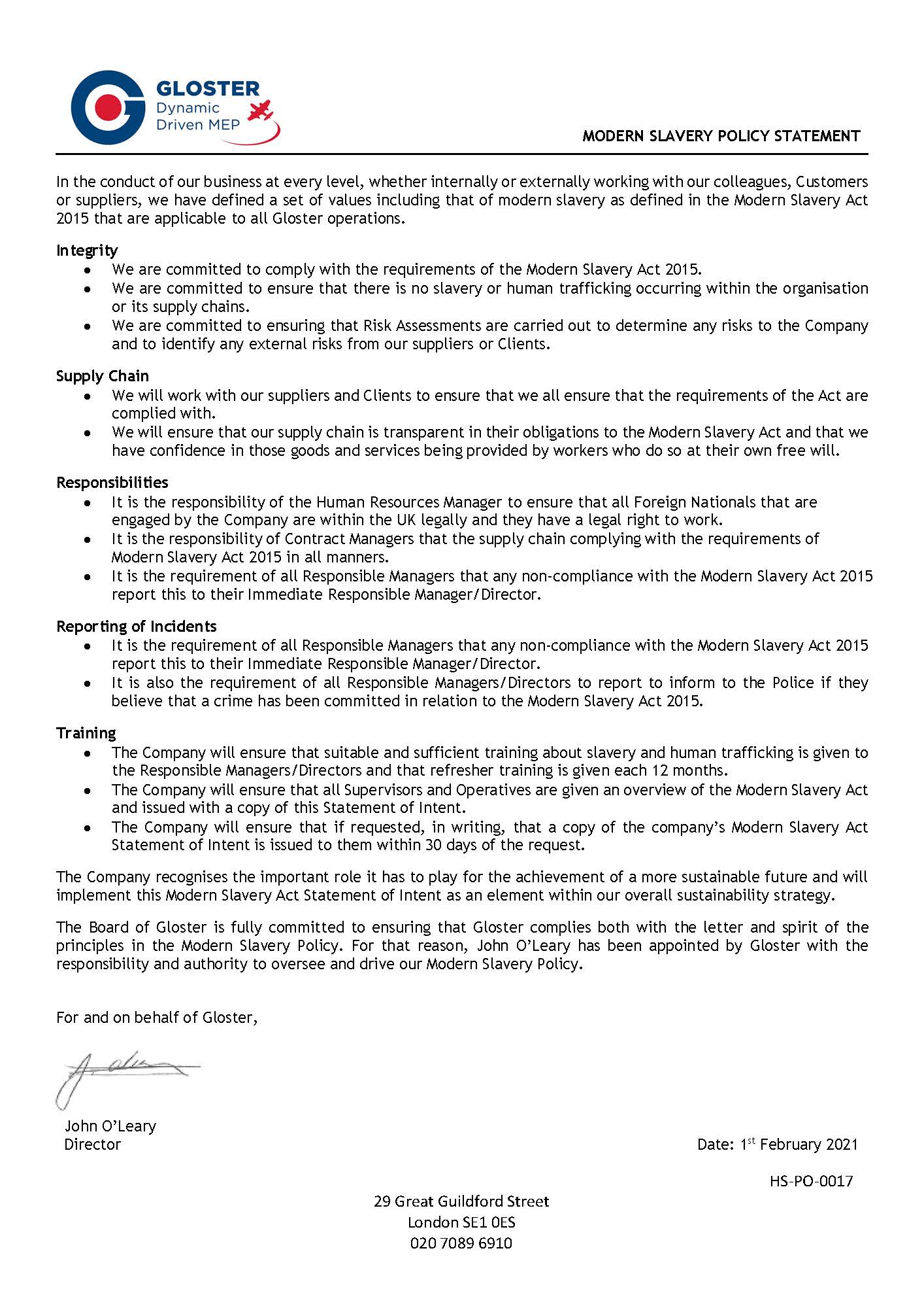 Gloster MEP Ltd. | Dynamic, driven MEP